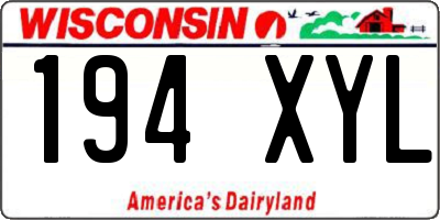 WI license plate 194XYL