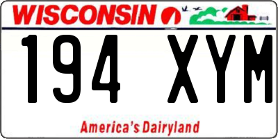 WI license plate 194XYM