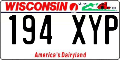 WI license plate 194XYP