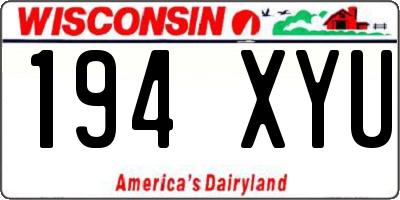 WI license plate 194XYU