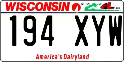 WI license plate 194XYW