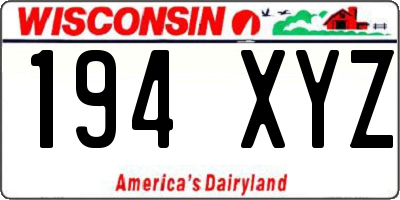 WI license plate 194XYZ