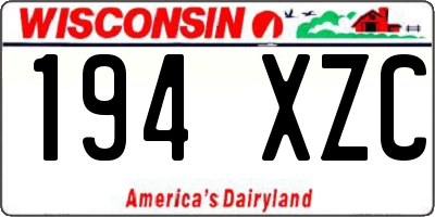 WI license plate 194XZC