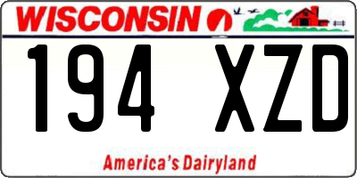 WI license plate 194XZD
