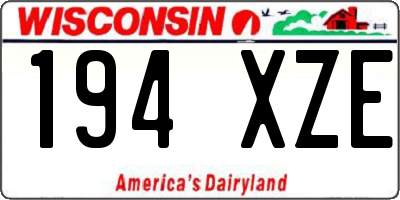 WI license plate 194XZE