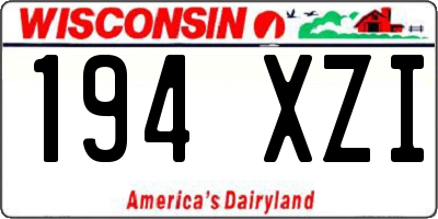 WI license plate 194XZI