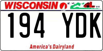 WI license plate 194YDK