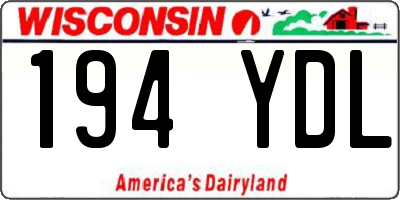 WI license plate 194YDL