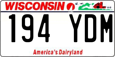 WI license plate 194YDM