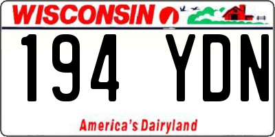 WI license plate 194YDN