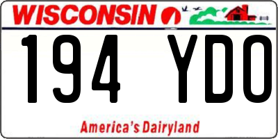 WI license plate 194YDO