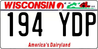 WI license plate 194YDP