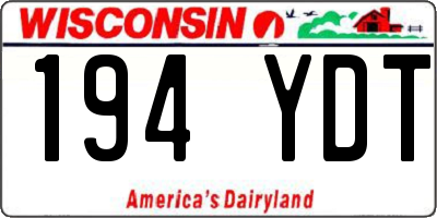 WI license plate 194YDT