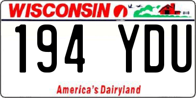 WI license plate 194YDU