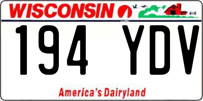WI license plate 194YDV