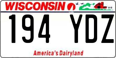 WI license plate 194YDZ