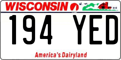 WI license plate 194YED