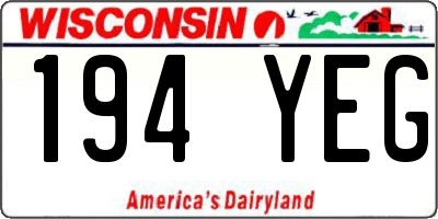 WI license plate 194YEG