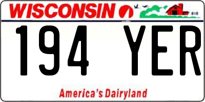 WI license plate 194YER