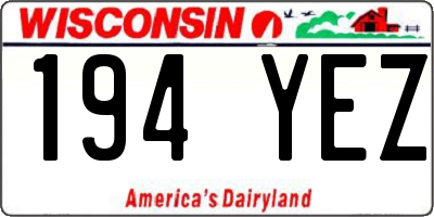 WI license plate 194YEZ
