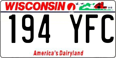 WI license plate 194YFC