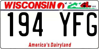WI license plate 194YFG
