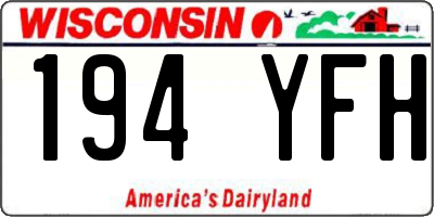 WI license plate 194YFH