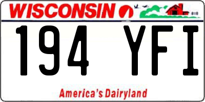 WI license plate 194YFI