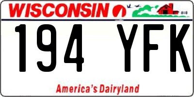 WI license plate 194YFK