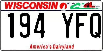 WI license plate 194YFQ