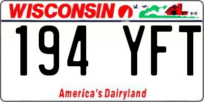 WI license plate 194YFT