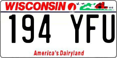 WI license plate 194YFU