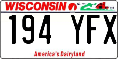 WI license plate 194YFX