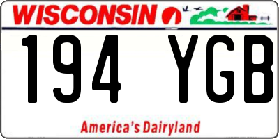 WI license plate 194YGB