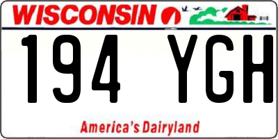 WI license plate 194YGH