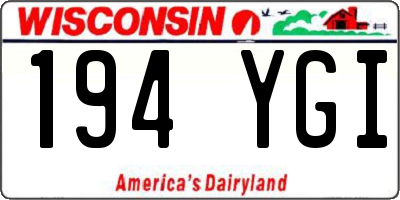 WI license plate 194YGI
