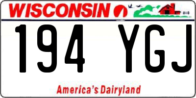 WI license plate 194YGJ