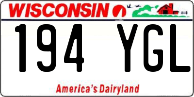 WI license plate 194YGL