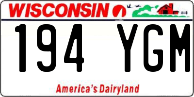 WI license plate 194YGM