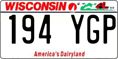 WI license plate 194YGP