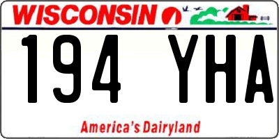 WI license plate 194YHA