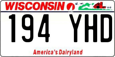 WI license plate 194YHD