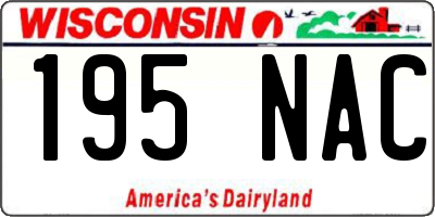 WI license plate 195NAC