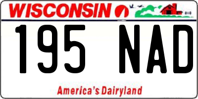 WI license plate 195NAD