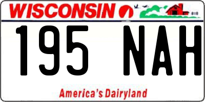 WI license plate 195NAH