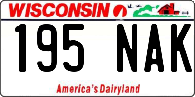 WI license plate 195NAK