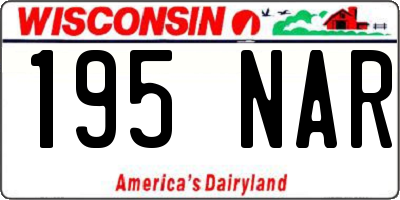 WI license plate 195NAR