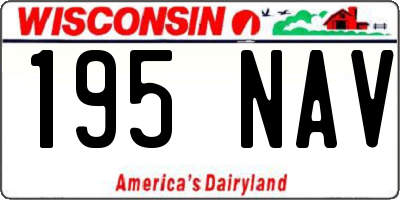 WI license plate 195NAV