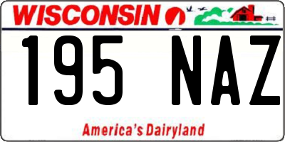 WI license plate 195NAZ