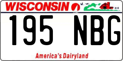 WI license plate 195NBG